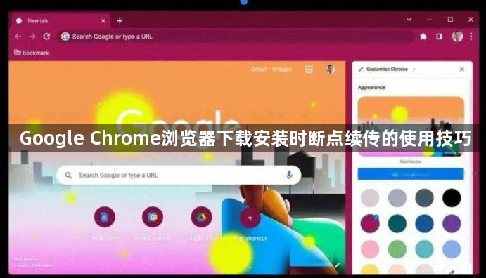 Google Chrome浏览器下载安装时断点续传的使用技巧1