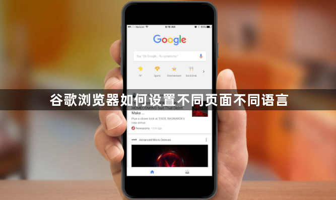 谷歌浏览器如何设置不同页面不同语言1