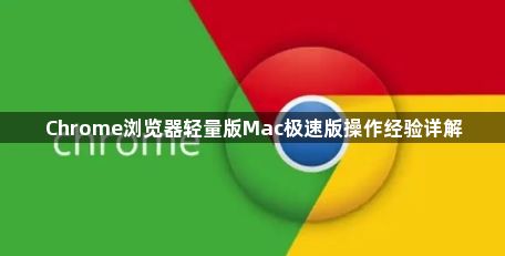 Chrome浏览器轻量版Mac极速版操作经验详解1