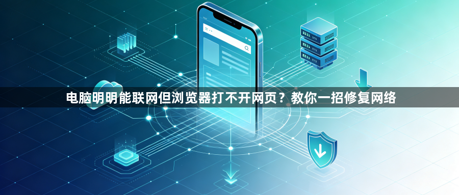 电脑明明能联网但浏览器打不开网页？教你一招修复网络1