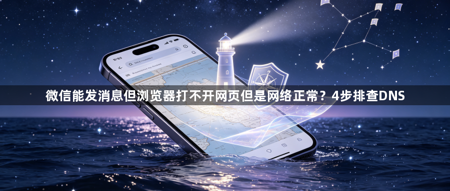 微信能发消息但浏览器打不开网页但是网络正常？4步排查DNS1