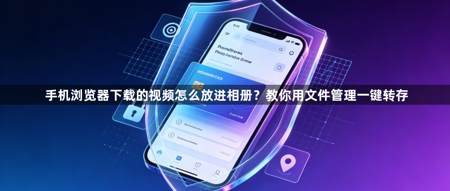 手机浏览器下载的视频怎么放进相册？教你用文件管理一键转存1